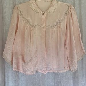 Vintage Soft Pink Bed Jacket Sz sm.~ med.